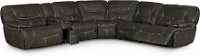 Ghost Gray 6 Piece Leather-Match Power Reclining Sectional - Max