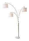 Antique Brass 3-Arm Arc Floor Lamp