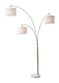 Antique Brass 3-Arm Arc Floor Lamp