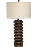 Ribbed Faux Wood Table Lamp