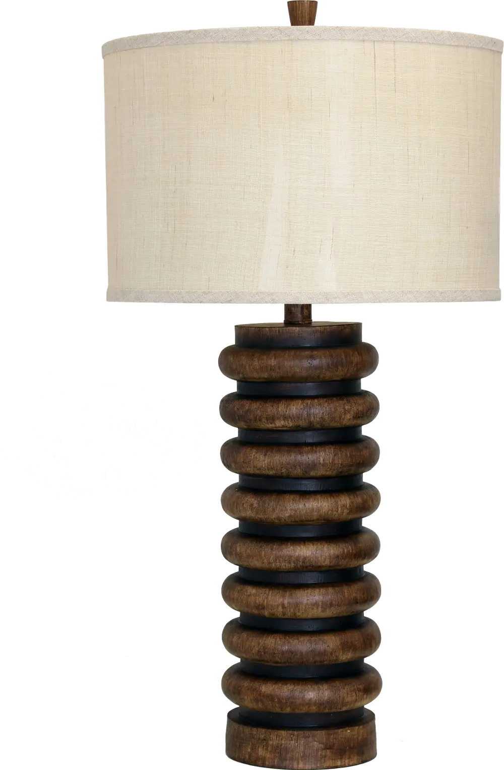 Ribbed Faux Wood Table Lamp-1