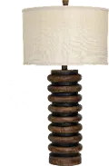 Ribbed Faux Wood Table Lamp