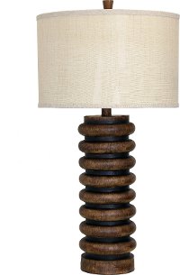 Ribbed Faux Wood Table Lamp