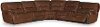 Bramble Brown 5 Piece Leather-Match Power Reclining Sectional - Max