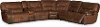 Bramble Brown 6 Piece Leather-Match Power Reclining Sectional - Max
