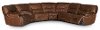 Brown Leather-Match Power Reclining Sectional Sofa - Max -1
