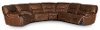 Brown Leather-Match Power Reclining Sectional Sofa - Max -2