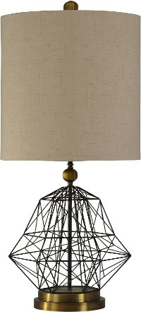 Satin Black and Hawthorne Gold Table Lamp
