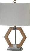 Geometric Table Lamp with Chrome Metal Accents