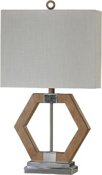 Geometric Table Lamp with Chrome Metal Accents