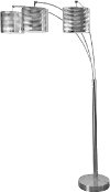 Brushed Steel 3-Arm Arc Floor Lamp