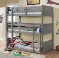 Davidson Gray Triple Twin Bunk Bed