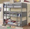 Gray Casual Classic Triple Twin Bunk Bed - Davidson