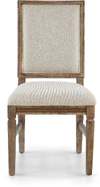 Weathered Pine Square Back Upholstered Dining Chair - Interlude II