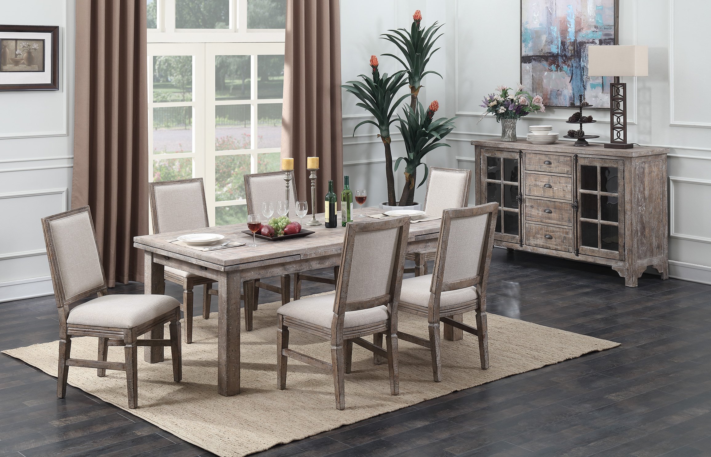 Weathered Pine Gray 5 Piece Dining Room Set - Interlude II-2