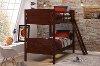 Chocolate Brown Scored Twin-over-Twin Bunk Bed - Pine Ridge