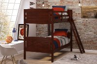 Chocolate Brown Scored Twin-over-Twin Bunk Bed - Pine Ridge
