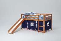 Twin Honey and Blue Tent Bed with Slide - Pine Ridge
