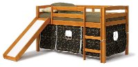 Twin Honey and Camo Tent Bed with Slide - Pine Ridge