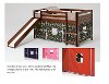 Twin Chocolate and Red Tent Bed with Slide - Pine Ridge