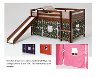 Twin Chocolate and Pink Tent Bed with Slide - Pine Ridge