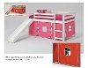 Twin White and Red Tent Bed with Slide - Pine Ridge