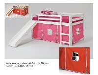 Twin White and Red Tent Bed with Slide - Pine Ridge