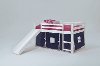 Twin White and Blue Tent Bed with Slide - Pine Ridge