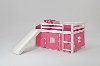 Twin White and Pink Tent Bed with Slide - Pine Ridge