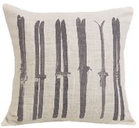 Printed Skis Throw Pillow