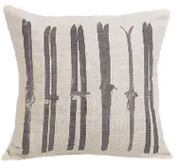 Printed Skis Throw Pillow