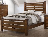 Barley Brown Rustic Contemporary Full Bed - Logan