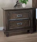 Classic Traditional Antique Brown Nightstand - Campbell