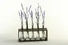 Clearance Lavender Spray Arrangement In Glass Vases On Wood Stand