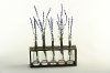 Lavender Spray Arrangement In Glass Vases On Wood Stand