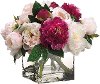 Grand Peony Arrangement in Square Clear Vase