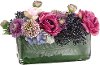 Multi-Color Ranunculus Arrangement in Clear Rectangular Vase