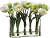 Tulips in a Clear Glass Vase Arrangement