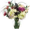 Clearance Helleborus and Roses Arrangement In a Clear Vase