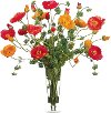 Large Multi-Color Poppy Arrangement in Clear Vase