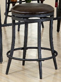 Brown and Metal 24 Inch Counter Stool - David Collection