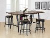 Clearance Brown and Metal 5 Piece Dining Set with Wine Rack- David Collection