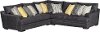 Contemporary Charcoal Gray 3 Piece Sectional Sofa - Piccolo