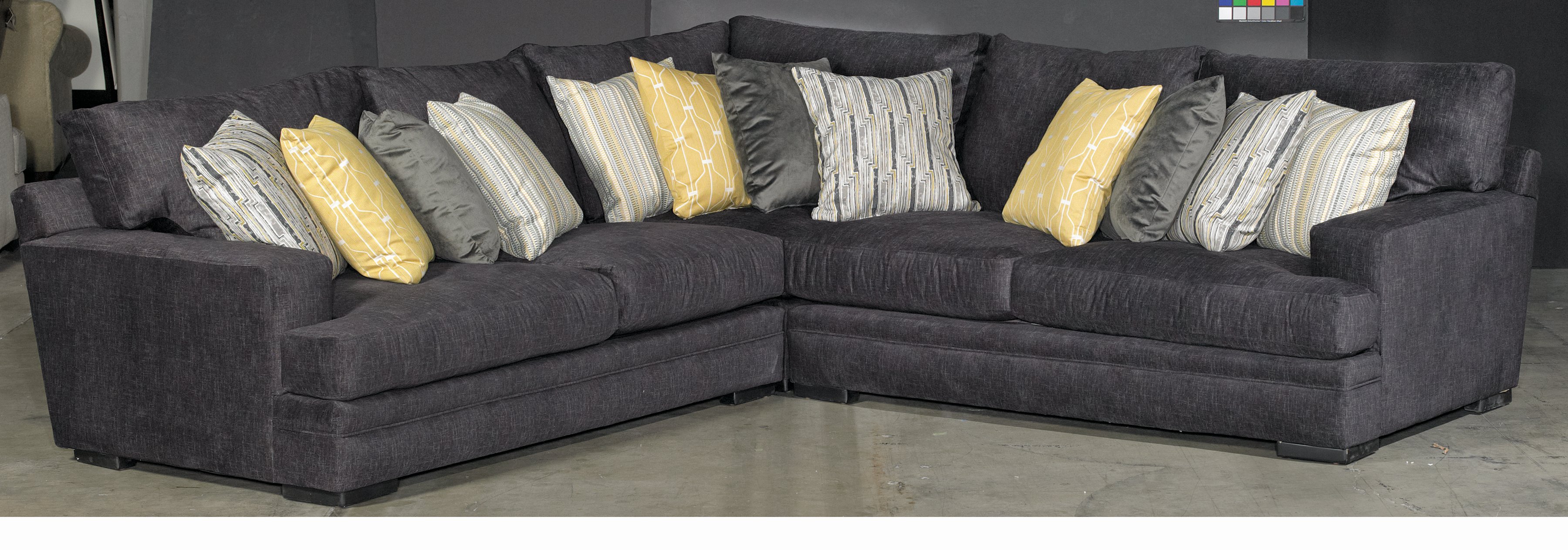 Piccolo Contemporary Charcoal Gray 3 Piece Sectional Sofa-2