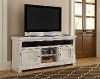64 Inch Distressed White TV Stand - Willow