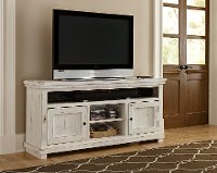 64 Inch Distressed White TV Stand - Willow