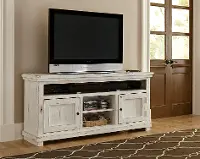 Willow 64 Inch Distressed White TV Stand