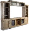 Willow Weathered Gray 4 Piece Rustic Entertainment Center