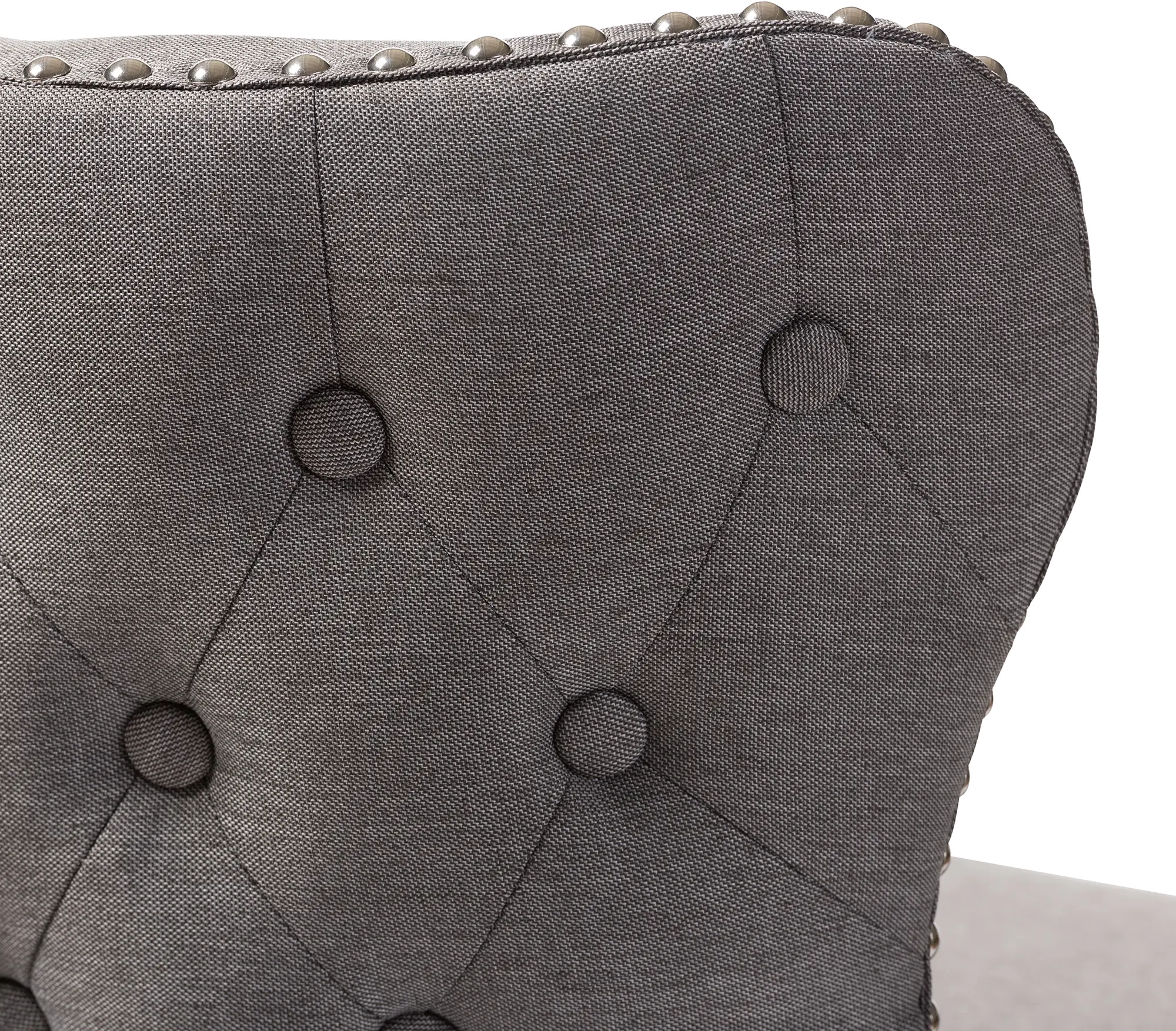Grey Button-Tufted Upholstered Swivel Bar Stool Pair - Gradisca-4