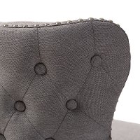 7073-2PC-RCW Grey Button-Tufted Upholstered Swivel Bar Stool Pair - Gradisca-4
